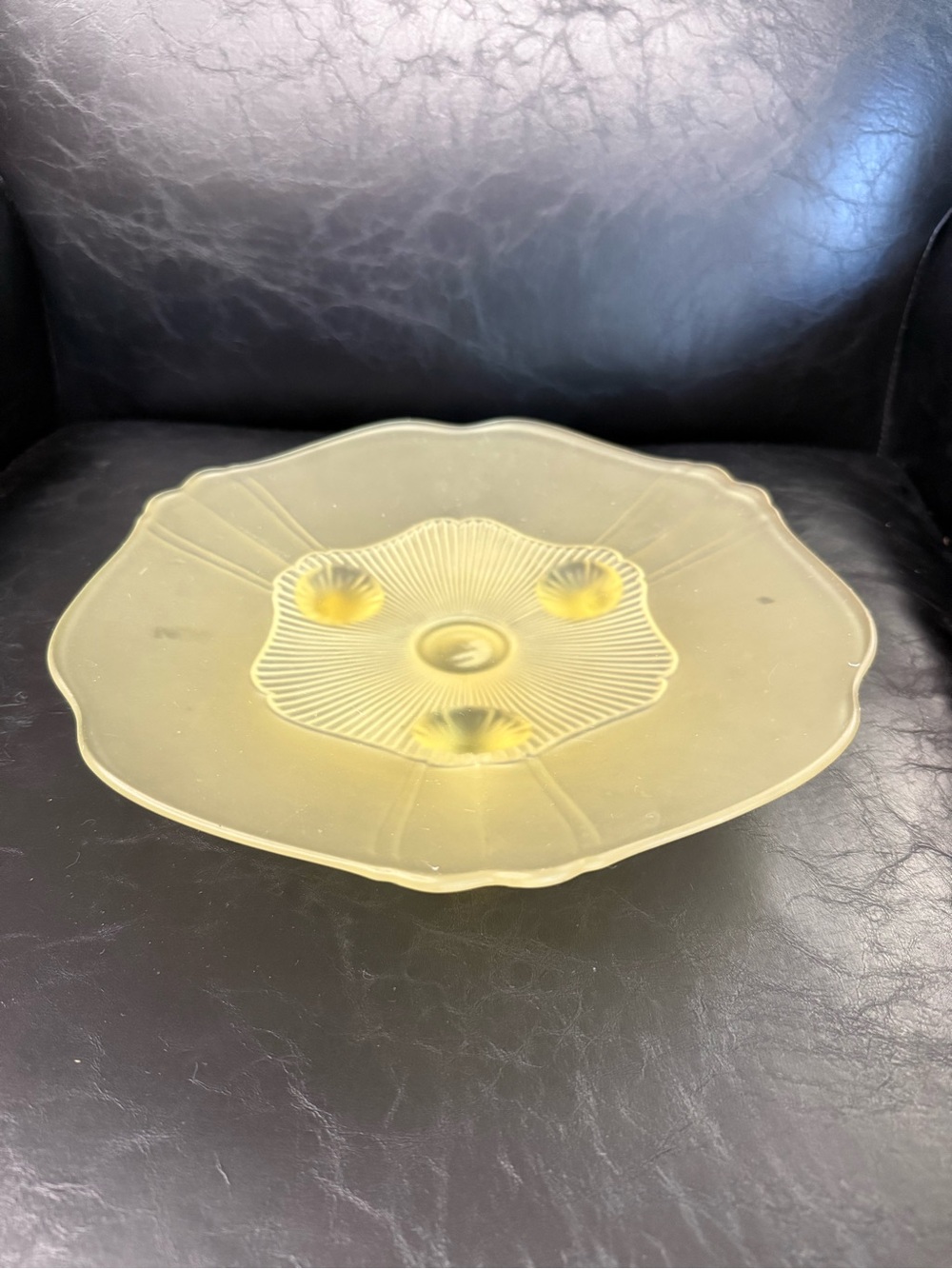 Yellow Glass Serving Platter - Decorative Home Dining Plate